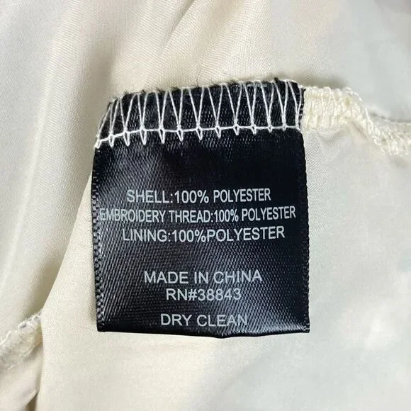 Sam Edelman Floral Embroidered Eyelet Puff Sleeve Mini Shirtdress White Blue, 14 - Picture 13 of 13